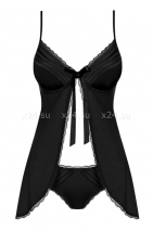 Черная комбинация на косточках Blackardi Babydoll SM