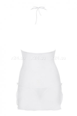 Белая сорочка с бежевым кружевом Bisquitta Chemise SM