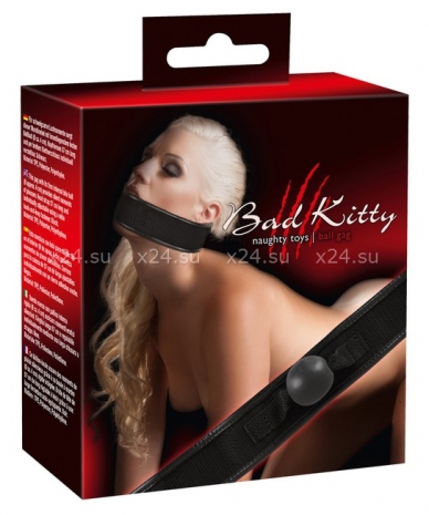 Кляп на широких нейлоновых ремешках Bad Kitty