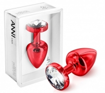 Металлическая мини-пробка Anni Round Red с кристаллом Swarovski