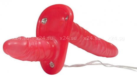 Вибро-страпон для двойного проникновения Bad Kitty Double Strap-On