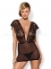 Чёрное прозрачное мини-платье Merossa Chemise SM4