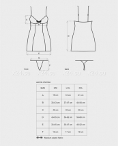 Синяя сорочка с кружевом на косточках Auroria Chemise XXL