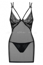Сетчатое мини-платье с кружевом Intensa Chemise XXL