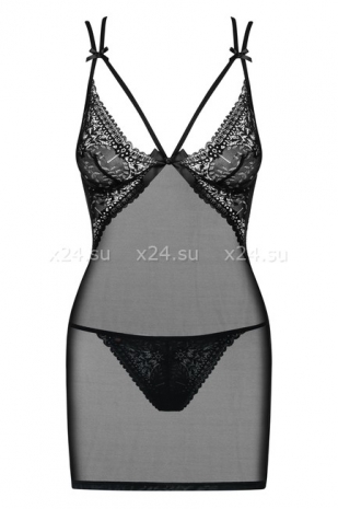 Сетчатое мини-платье с кружевом Intensa Chemise XXL