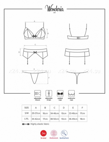 Эротичный комплект с кружевом Wonderia Set SM