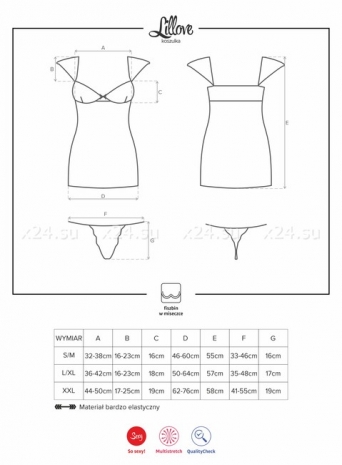 Розовая сорочка с кружевом Lillove Chemise XXL