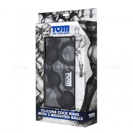 Тяжелые анальные шарики с эрекционным кольцом Tom of Finland