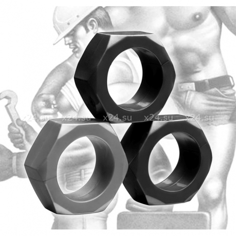 Набор эрекционных колец Tom of Finland Cock Nuts из 3-х штук
