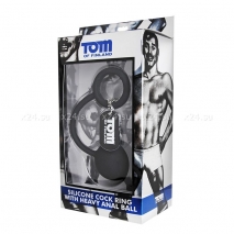 Тяжелый анальный шар с эрекционным кольцом Tom of Finland