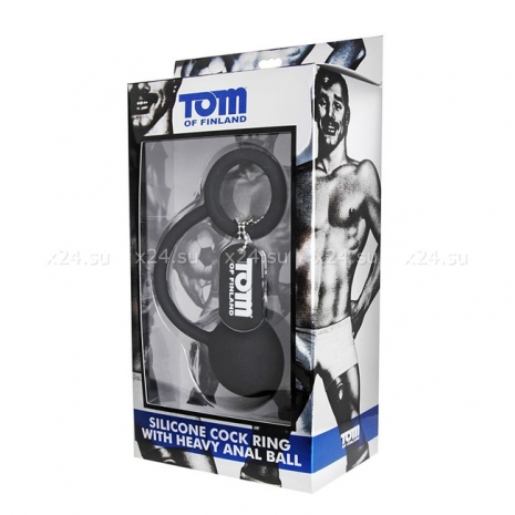 Тяжелый анальный шар с эрекционным кольцом Tom of Finland