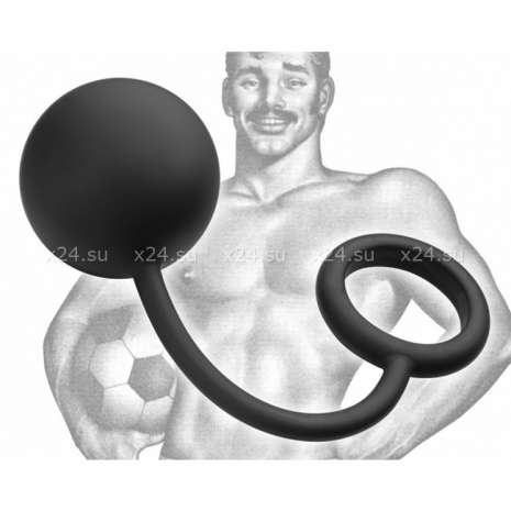 Тяжелый анальный шар с эрекционным кольцом Tom of Finland