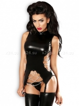Черное ками под лаковую кожу с цепями Intense LXL
