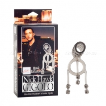 Открытая насадка на член и мошонку с бусинами Nick Hawk GIGOLO