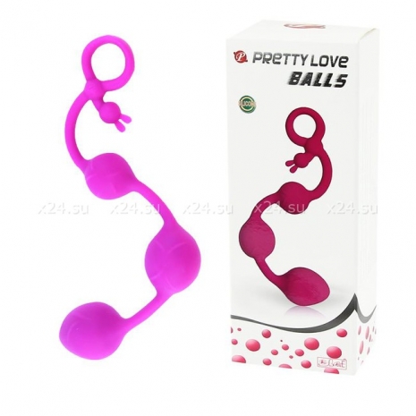 Тяжелая силиконовая анальная цепочка с кольцом Pretty Love Balls