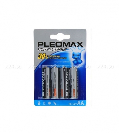 Комплект из 4 батареек Pleomax Super Heavy Duty (тип AA)
