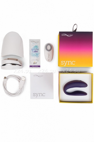 Вибромассажер для пар We-Vibe-Sync на радиоуправлении (10 режимов, фиолетовый)