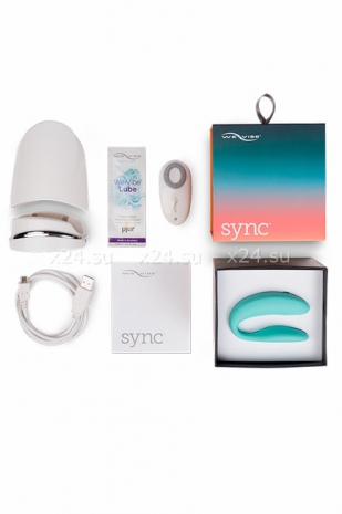Вибромассажер для пар We-Vibe-Sync на радиоуправлении (10 режимов, бирюзовый)