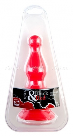 Рельефный анальный стимулятор Black & Red