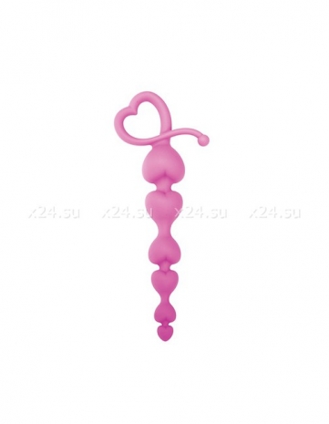 Силиконовая анальная цепочка Hearty Anal Wand Pink