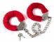 Металлические оковы на ноги с красным мехом Ankle Cuffs Red0