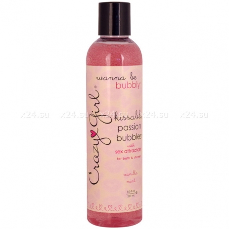 Съедобный гель для душа с феромонами Crazy Girl Passion Bubbles ванильная мята 237 мл