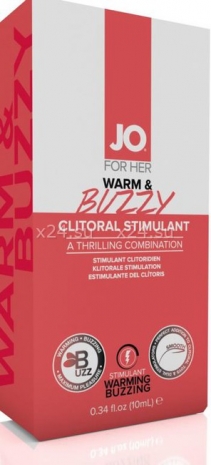 Клиторальный гель с контрастом температур и вибрацией JO WARM & BUZZY 10 мл