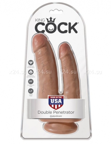 Гибкий фаллос для двойного проникновения на присоске Double Penetrator