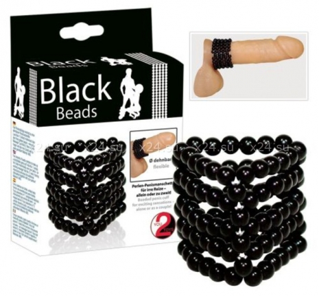 Насадка для стимуляции пениса Black Beads