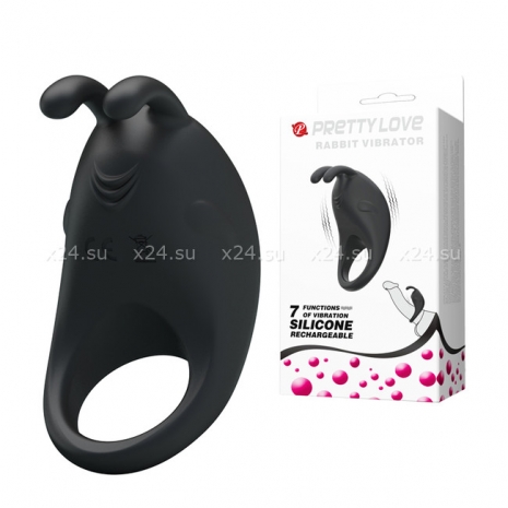 Эрекционное кольцо с клиторальным массажером Rabbit Vibrator (7 режимов)