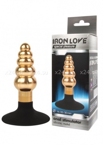 Металлическая анальная елочка на присоске средняя IRON LOVE