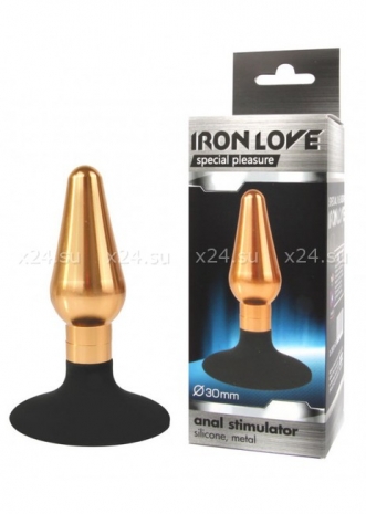 Небольшой металлический каплевидный анальный стимулятор на присоске IRON LOVE