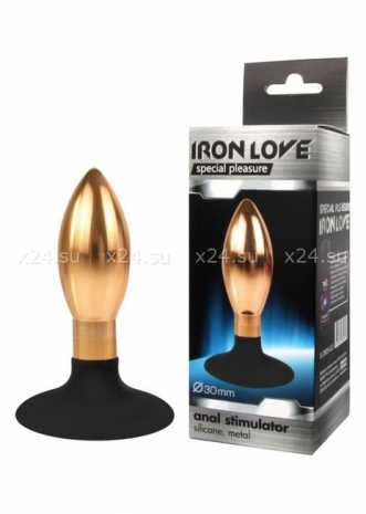Небольшой металлический анальный стимулятор на присоске IRON LOVE