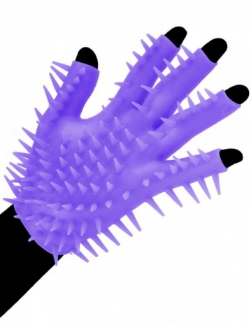Перчатка для чувственного массажа Neon Luv Glove фиолетовая