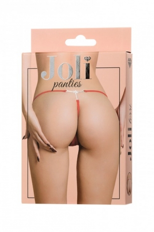 Трусики красные с нежным украшением из страз Joli Terri, OneSize