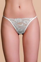 Трусики белые с сердечком и стразами Joli Lillian, OneSize