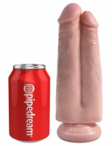 Фаллоимитатор сдвоенный на присоске King Cock 7'' Two Cocks One Hole