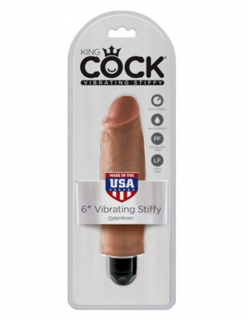 Вибратор реалистичный King Cock 6'' Vibrating Stiffy (многоскоростная вибрация)