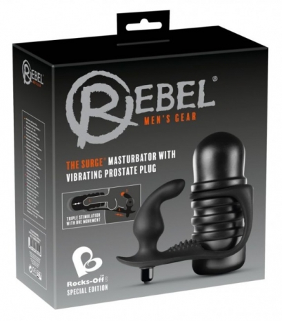 Мастурбатор с анальным стимулятором Rebel Men's Gear (10 режимов)