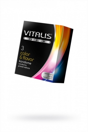 Презервативы цветные и ароматизированные VITALIS Premium Color & Flavor (3 шт)