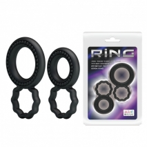 Набор колец на член и мошонку RING