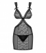 Коротенькая облегающая сорочка с кружевом и вырезами Swanita Chemise LXL4