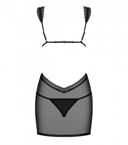 Коротенькая облегающая сорочка с кружевом и вырезами Swanita Chemise SM