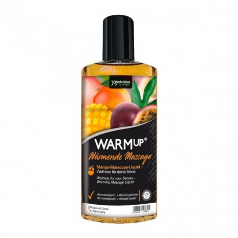 Подарочный набор WARM UP: маска на глаза и разогревающее съедобное масло "Манго и маракуйя" 150 мл