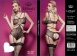 Черный фантазийный комбинезон с имитацией чулок Le Shali SL2