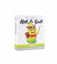 Стимулирующий презерватив с шариками Roll & Ball с ароматом яблока (1 шт)