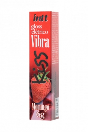 Блеск для губ INTT GLOSS VIBE Strawberry с эффектом вибрации и ароматом клубники (6 г)
