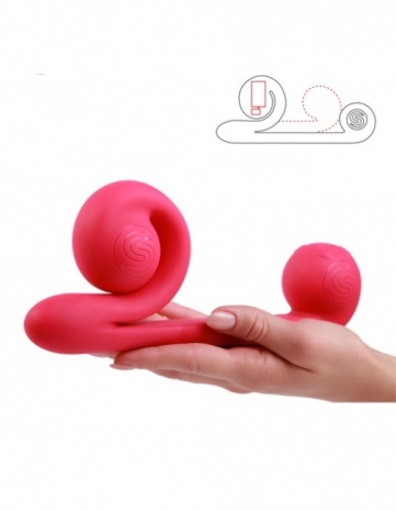 Перезаряжаемый вибратор с подвижным клиторальным стимулятором Snail Vibe (5 реж., 5 скор.)