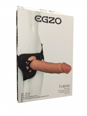 Страпон EGZO Evolution с реалистичным фаллосом