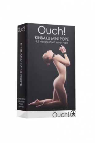 Черная веревка Kinbaku Mini Rope серии OUCH! (1,5 метра)